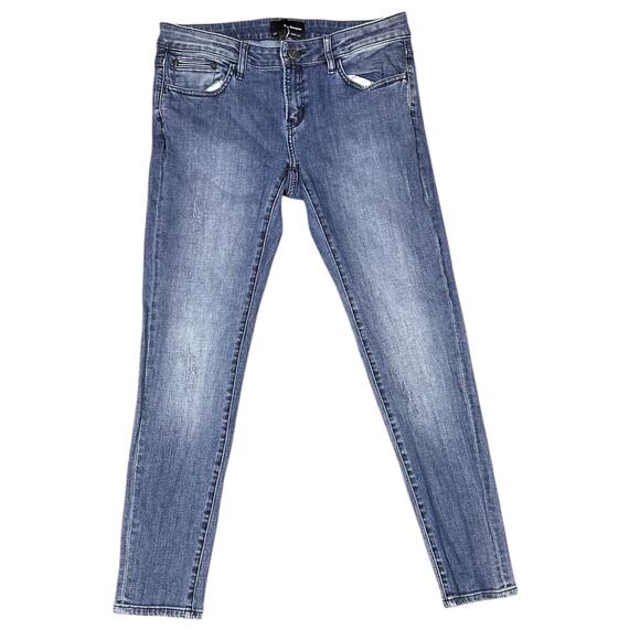 The Kooples Short Fit Skinny Jeans Size 29 Blue Denim Skull Detail - Picture 2 of 8